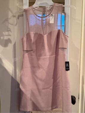 🌸 NWT Express Blush Mesh Cocktail Dress | Size 10 | Cutout | Sleeveless